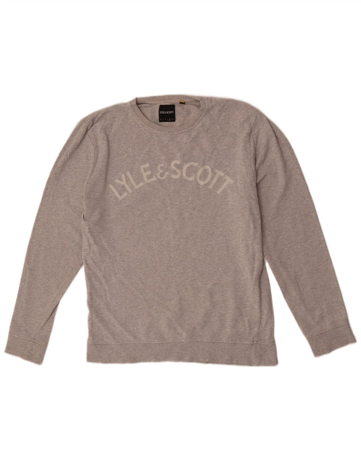 Lyle & Scott Sweat-shirt graphique pour homme XL en coton moucheté gris