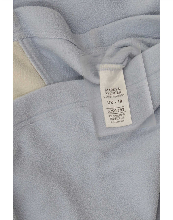Marks & Spencer Damska kurtka polarowa oversize UK 10, mała niebieska, poliester