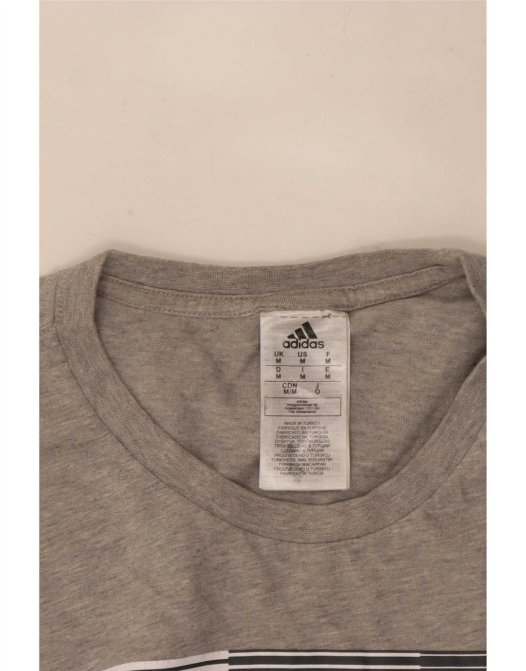 T-shirt grafica da uomo Adidas Top in cotone chiazzato grigio medio