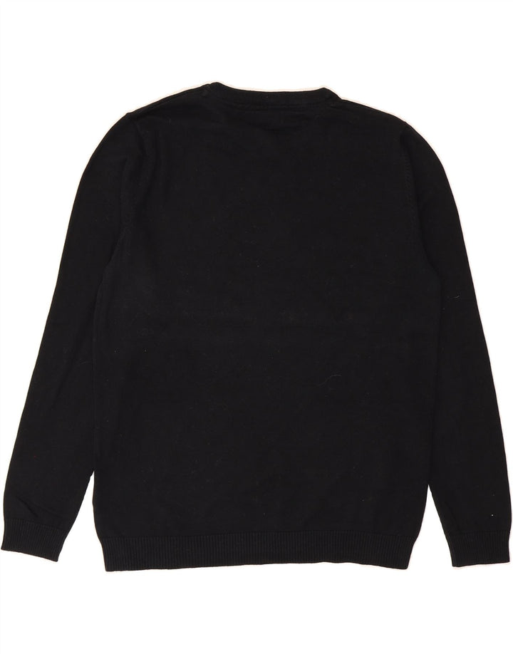 JACK & JONES Mens Crew Neck Jumper Sweater Large Black Cotton Vintage Jack & Jones and Second-Hand Jack & Jones from Messina Hembry 