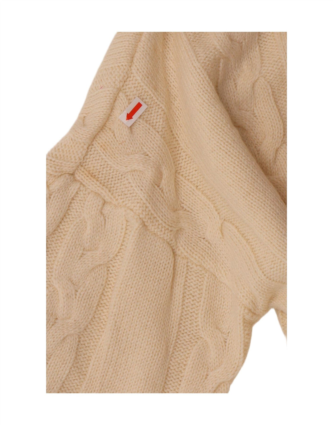 VINTAGE Womens Oversized Zip Neck Jumper Sweater UK 14 Medium Off White Vintage Vintage and Second-Hand Vintage from Messina Hembry 