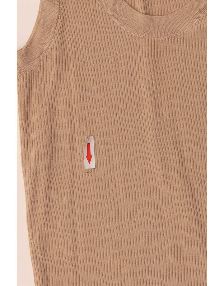 Zara Womens Vest Top UK 8 Small Beige Viscose