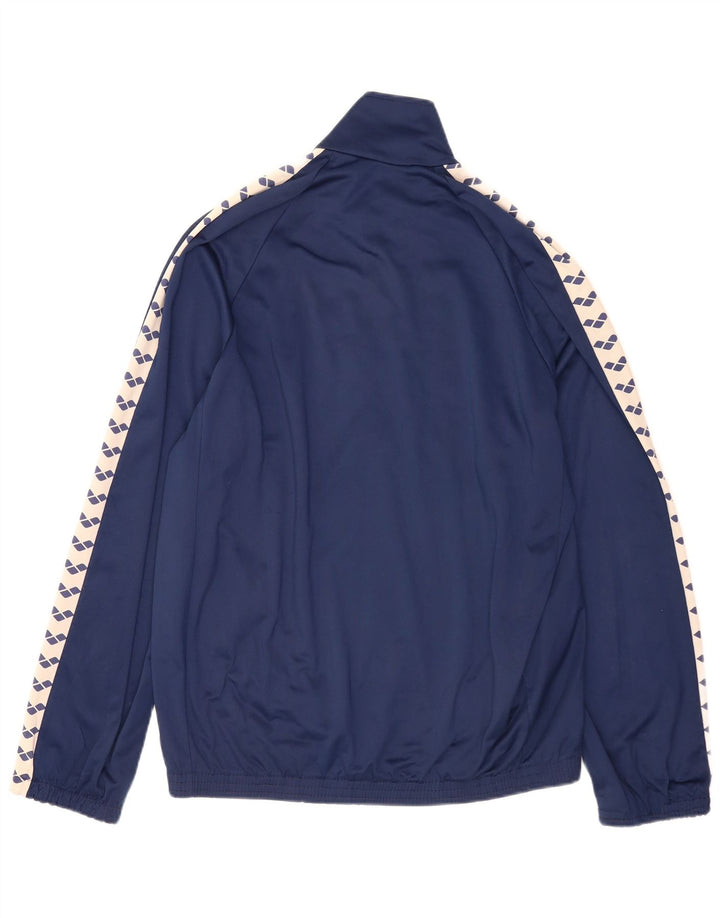 Arena Mens Graphic Tracksuit Top Jacket XL Navy Blue Colourblock