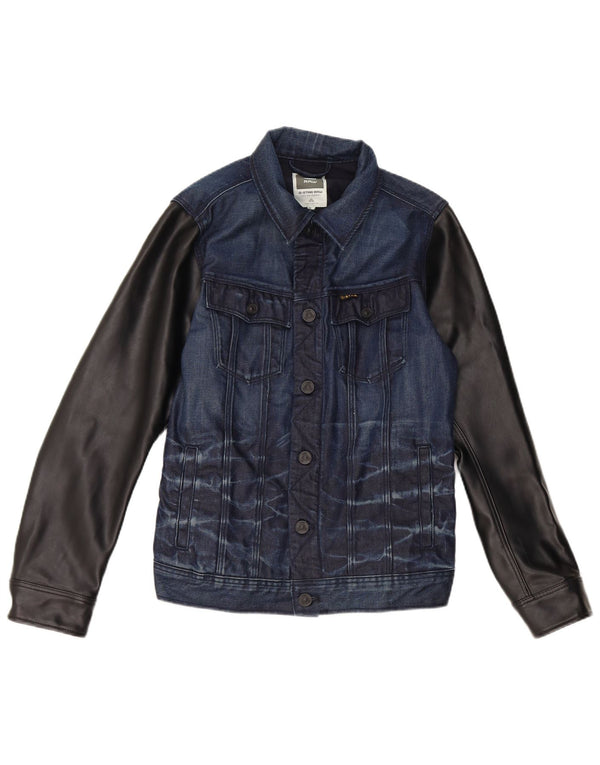 Jachetă de blugi pentru femei G-Star UK 12 Medium bleumarin din bumbac color bloc