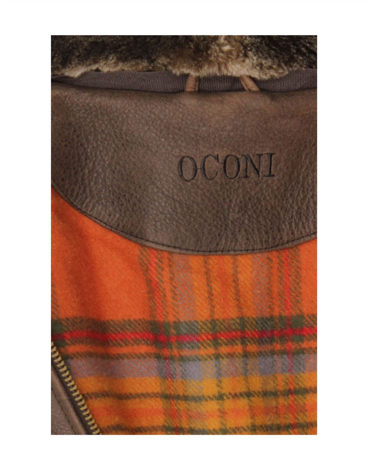 Oconi Ανδρικό Δερμάτινο Μπουφάν IT 54 2XL Καφέ Δερμάτινο