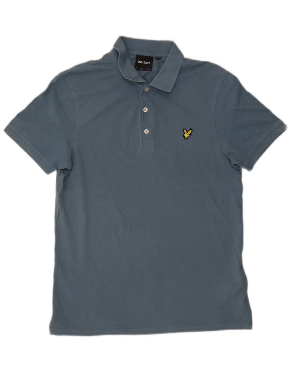 Lyle & Scott Mens Polo Shirt Medium Blue Cotton