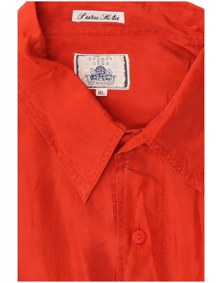 Brugi Mens Shirt XL Red Silk