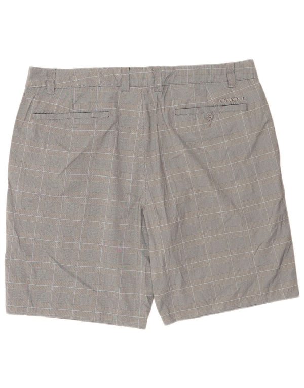 O'Neill Mens Chino Shorts W40 XL Grey Check Polyester