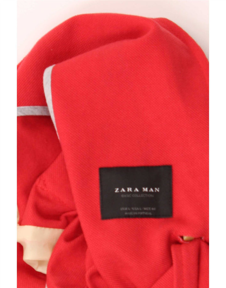 Zara pentru bărbați sacou blazer cu 2 nasturi UK 40 mare bumbac roșu
