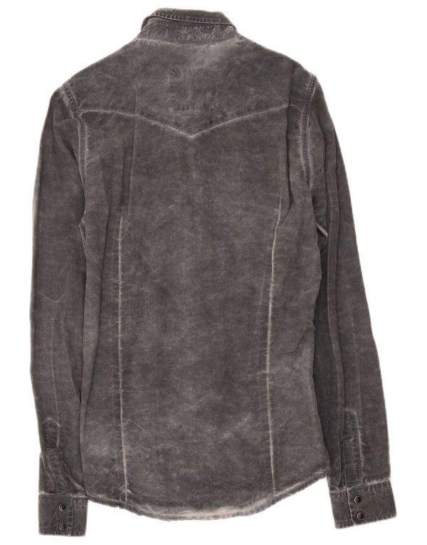 Ανδρικό πουκάμισο Roy Rogers Acid Wash Large Grey Lyocell
