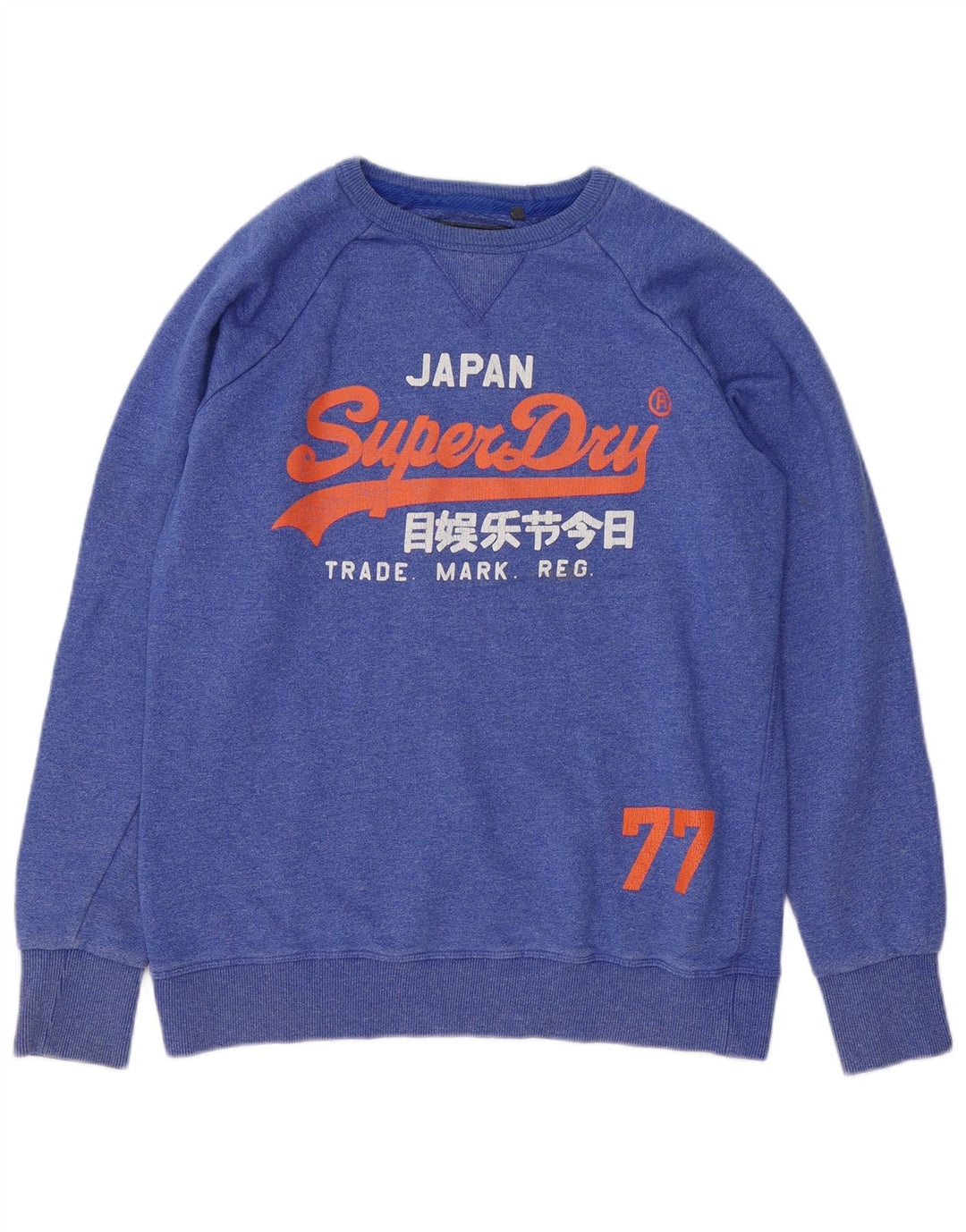 Superdry Mens Graphic Sweatshirt Jumper Large Blue Cotton