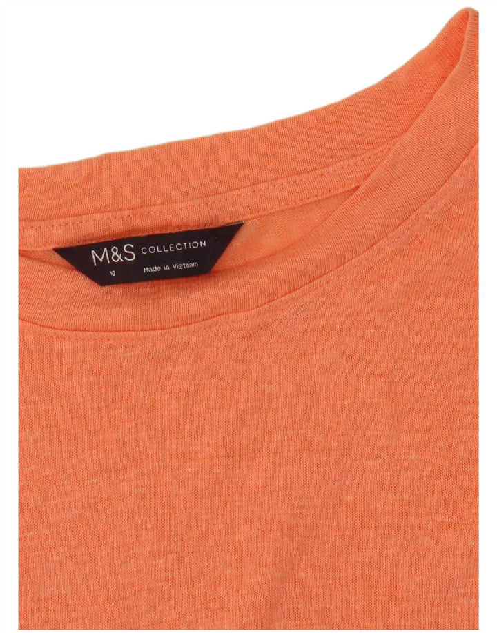 Marks & Spencer Womens Crop Oversized T-Shirt Top UK 10 Small  Orange