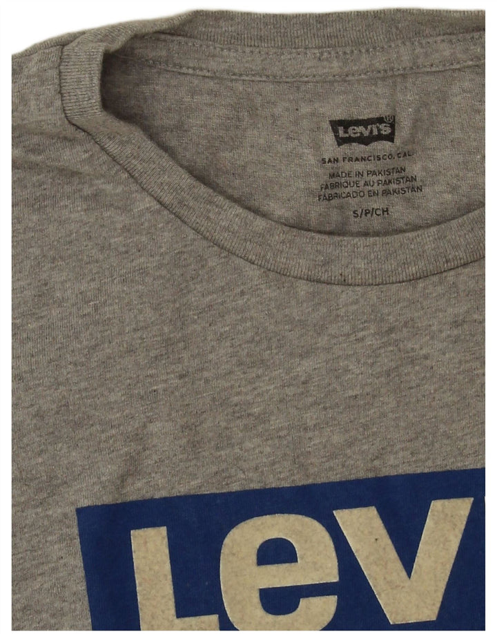 Levi's Mens Graphic T-Shirt Top Small Grey Flecked Cotton