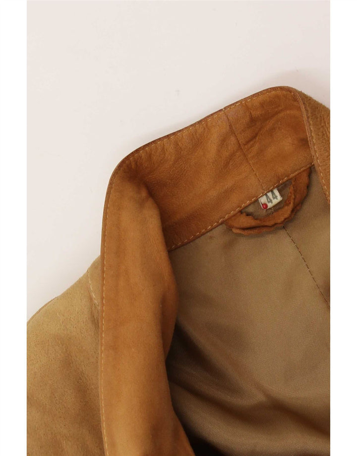 Vintage Womens Suede Jacket IT 44 Medium Beige