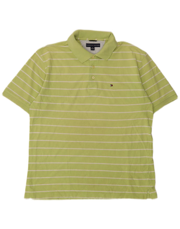 Tommy Hilfiger Polo Homme Grand Coton Rayé Vert