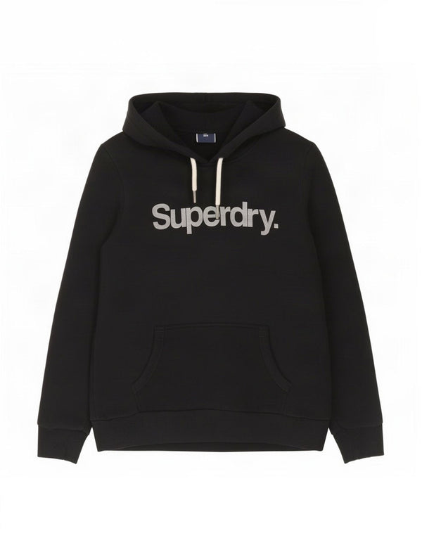 Superdry Damen-Kapuzenpullover mit Grafik, UK 10, Größe S, Schwarz, Baumwolle