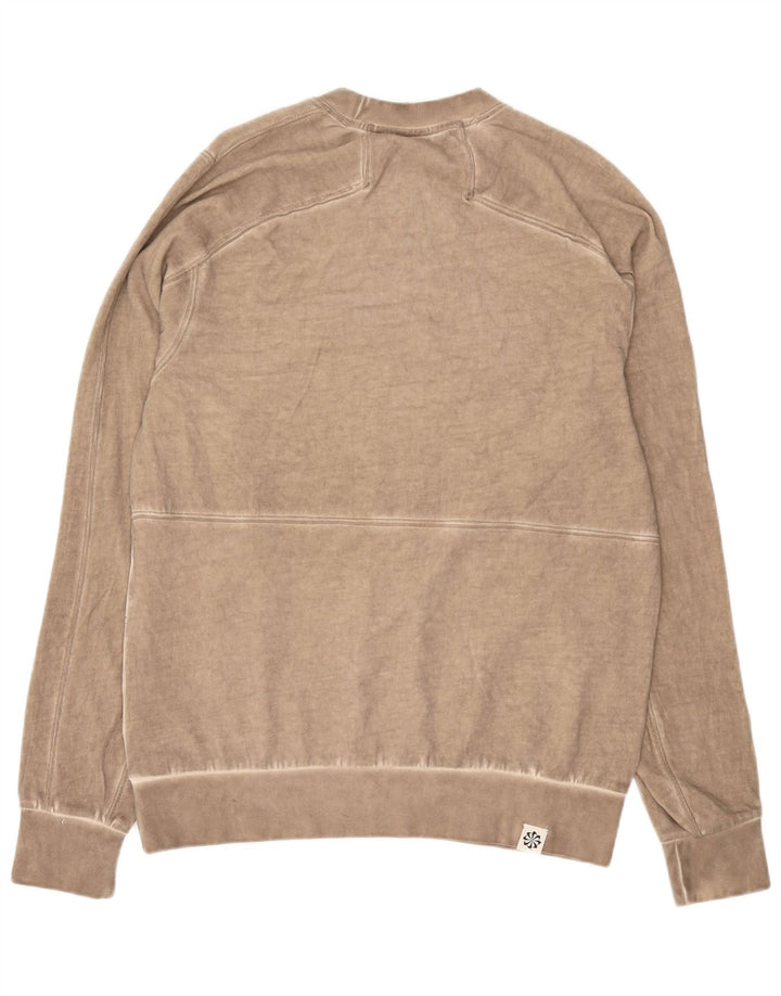 Nike Mens Graphic Sweatshirt Jumper Medium Beige Cotton