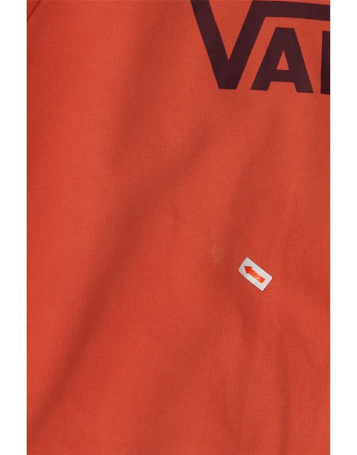 VANS Womens Graphic Sweatshirt Jumper UK 14 Medium Orange Cotton