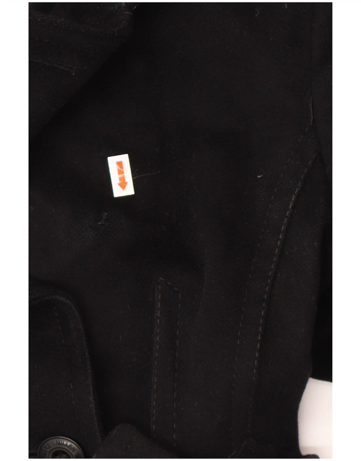 KAREN MILLEN Womens Trench Coat UK 8 Small  Black Wool