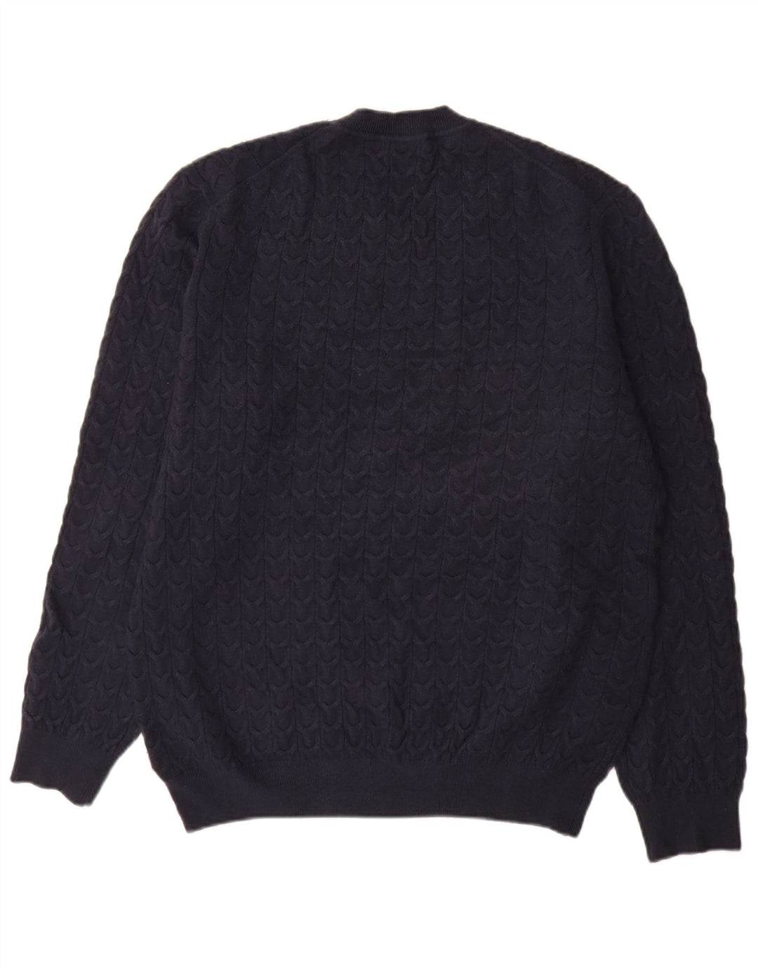 Massimo Dutti Mens Crew Neck Jumper Sweater XL Navy Blue Viscose