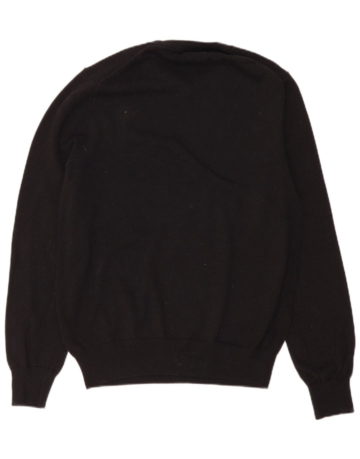 Marks & Spencer Mens Crew Neck Jumper Sweater Medium Black Cotton