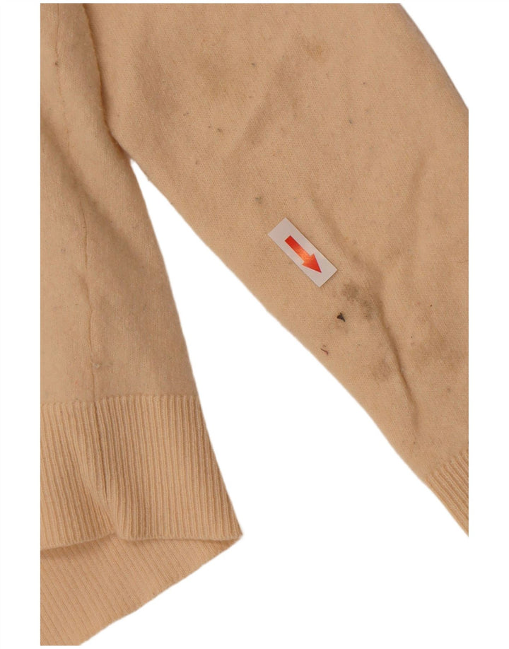 Reiss Womens Crop Cardigan Sweater UK 12 Medium Off White Wool