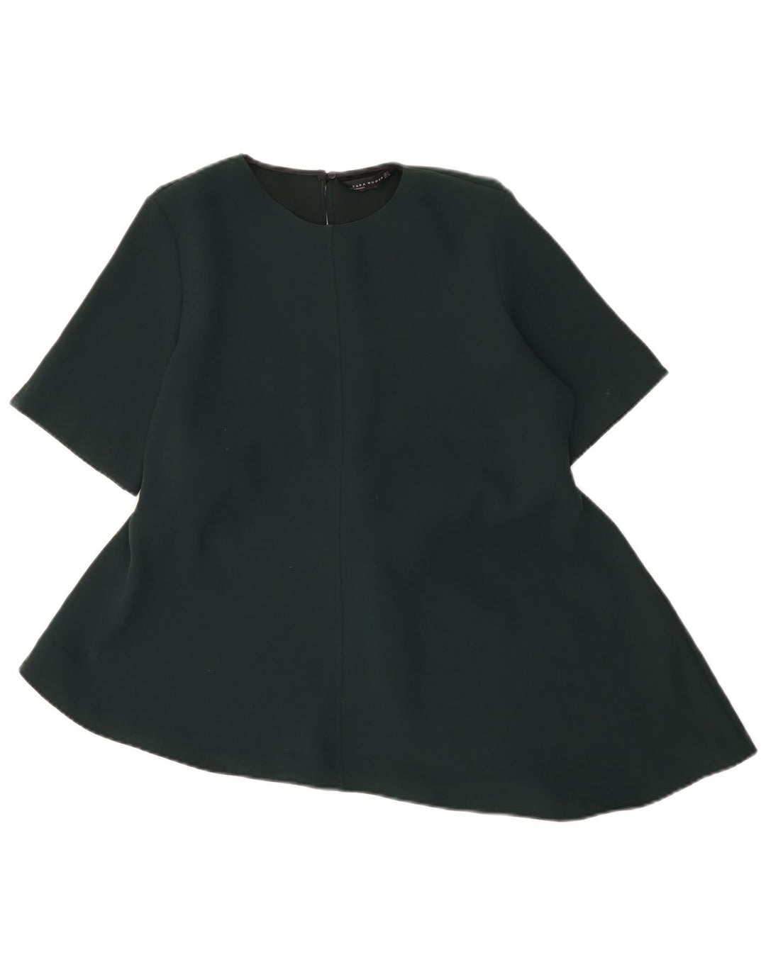 Zara Dame Asymmetrisk Bluse Top UK 16 Stor Grøn Polyester