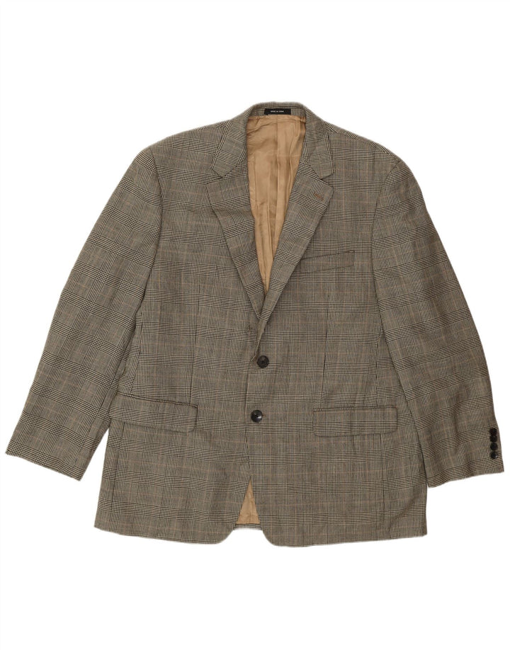 Polo Ralph Lauren Mens 2 Button Blazer Jacket UK 44 2XL Beige Houndstooth