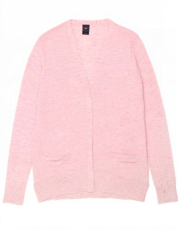 Gap Womens Cardigan Sweater UK 10 Small Pink Flecked Cotton