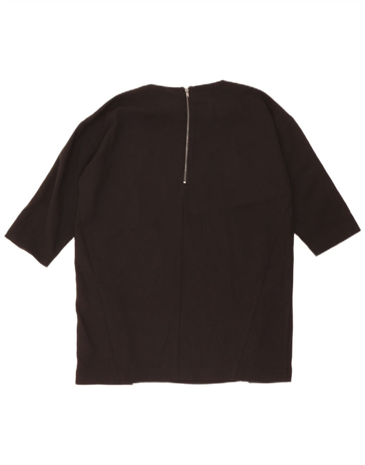 Oasis Womens 3/4 Sleeve Oversized Blouse Top UK 10 Small Black Polyester