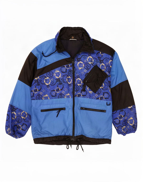 Vintage Mens Ski Jacket UK 40 Large Blue Colourblock