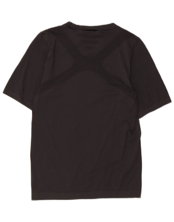 Adidas Climalite T-Shirt Top UK 12 Medium Noir Polyamide