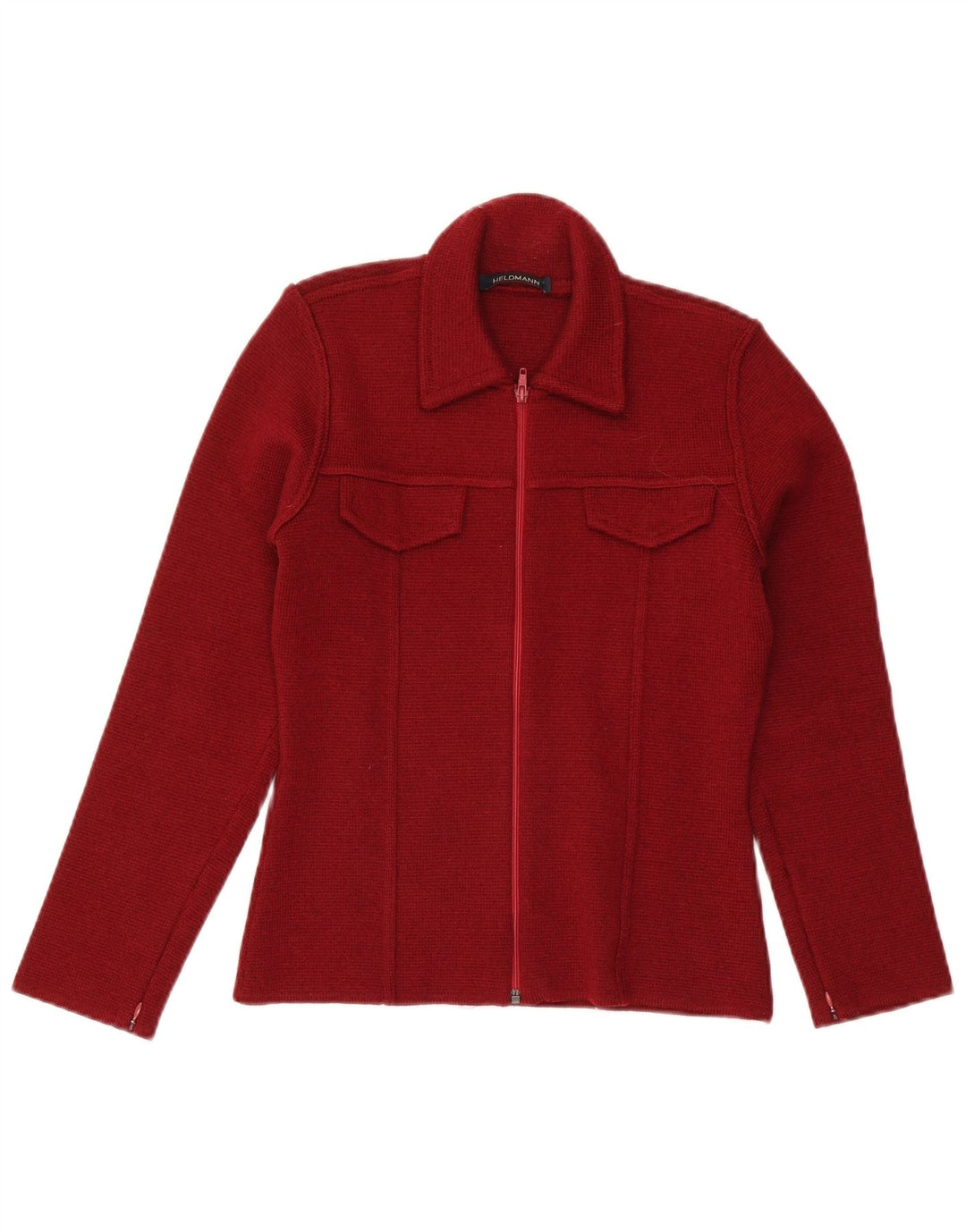 Heldmann Womens Cardigan Sweater EU 36 Small Burgundy Wool