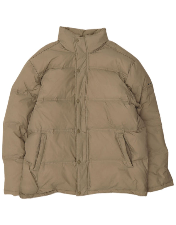 Champion Chaqueta acolchada con capucha para hombre UK 42 XL Poliamida beige