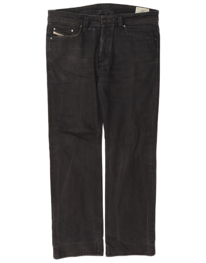 Diesel Mens Viker Straight Jeans W33 L32 Grey Cotton