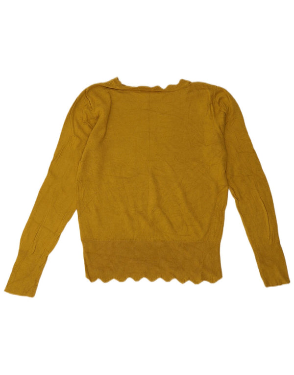Damski sweter Oasis z dekoltem w łódkę UK 10 Small, żółta wiskoza