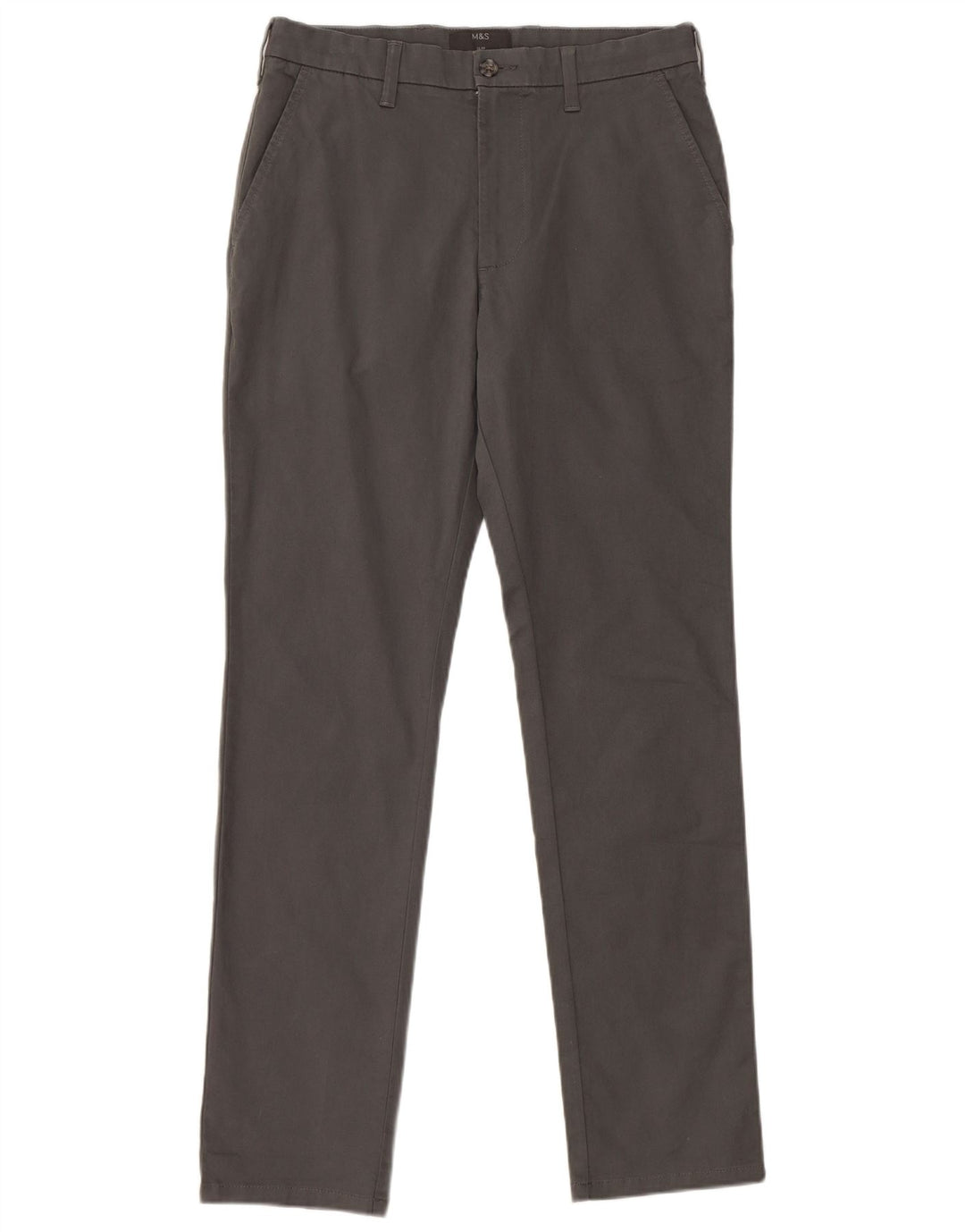 Marks & Spencer Mens Slim Chino Trousers W30 L31 Grey Cotton