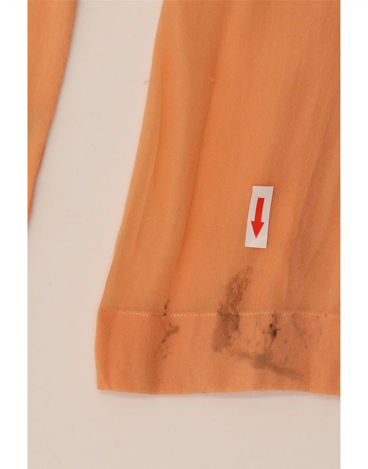 Massimo Dutti Womens See Through Shirt Blouse EU 40 Medium Orange