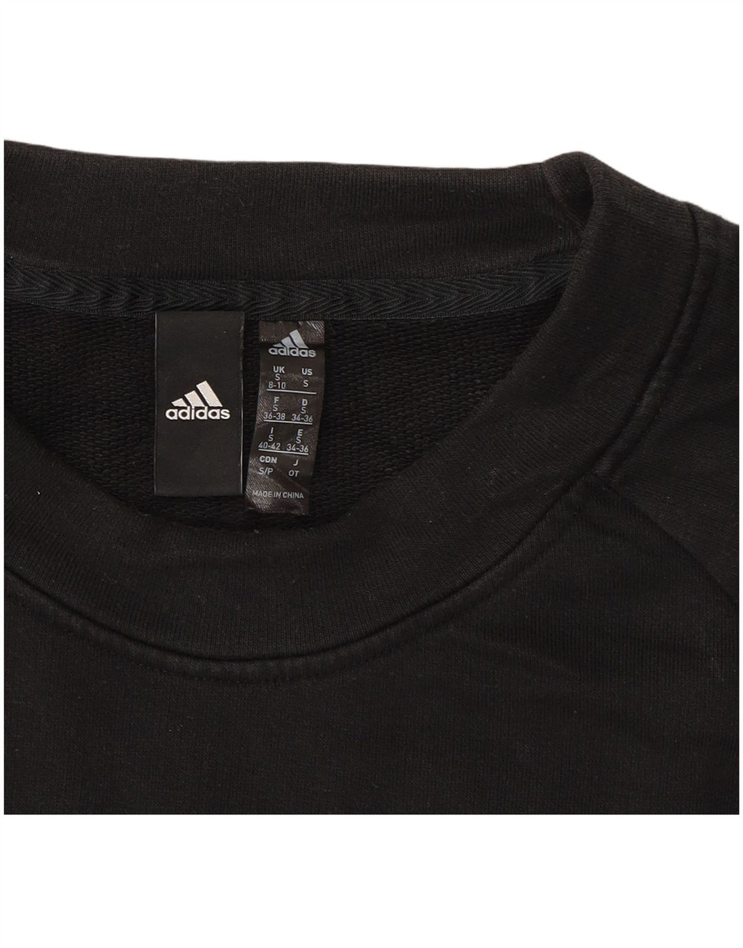 ADIDAS Womens Graphic Sweatshirt Jumper UK 8/10 Small Black