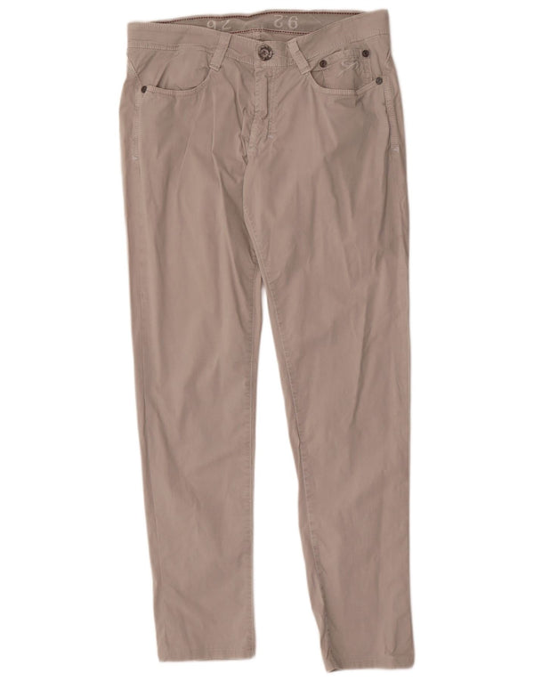 9.2 by Carlo Chionna Mens Slim Casual Trousers W36 L34 Grey Cotton