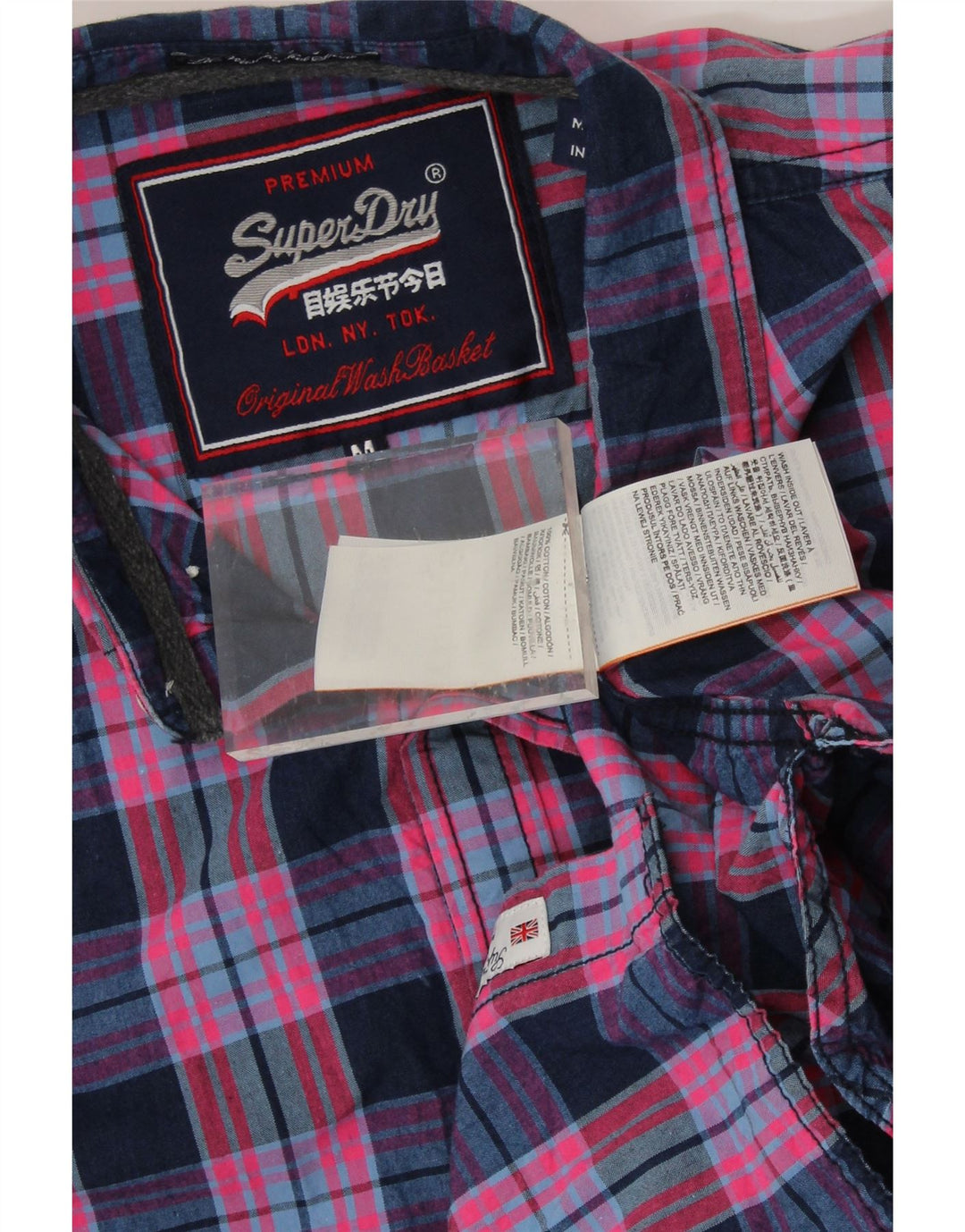 SUPERDRY Mens Flannel Shirt Medium Pink Check Cotton Vintage Superdry and Second-Hand Superdry from Messina Hembry 