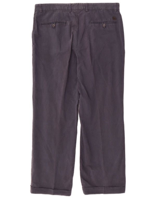Pantaloni chino dritti da uomo Hugo Boss IT 52 XL W36 L30 cotone blu navy
