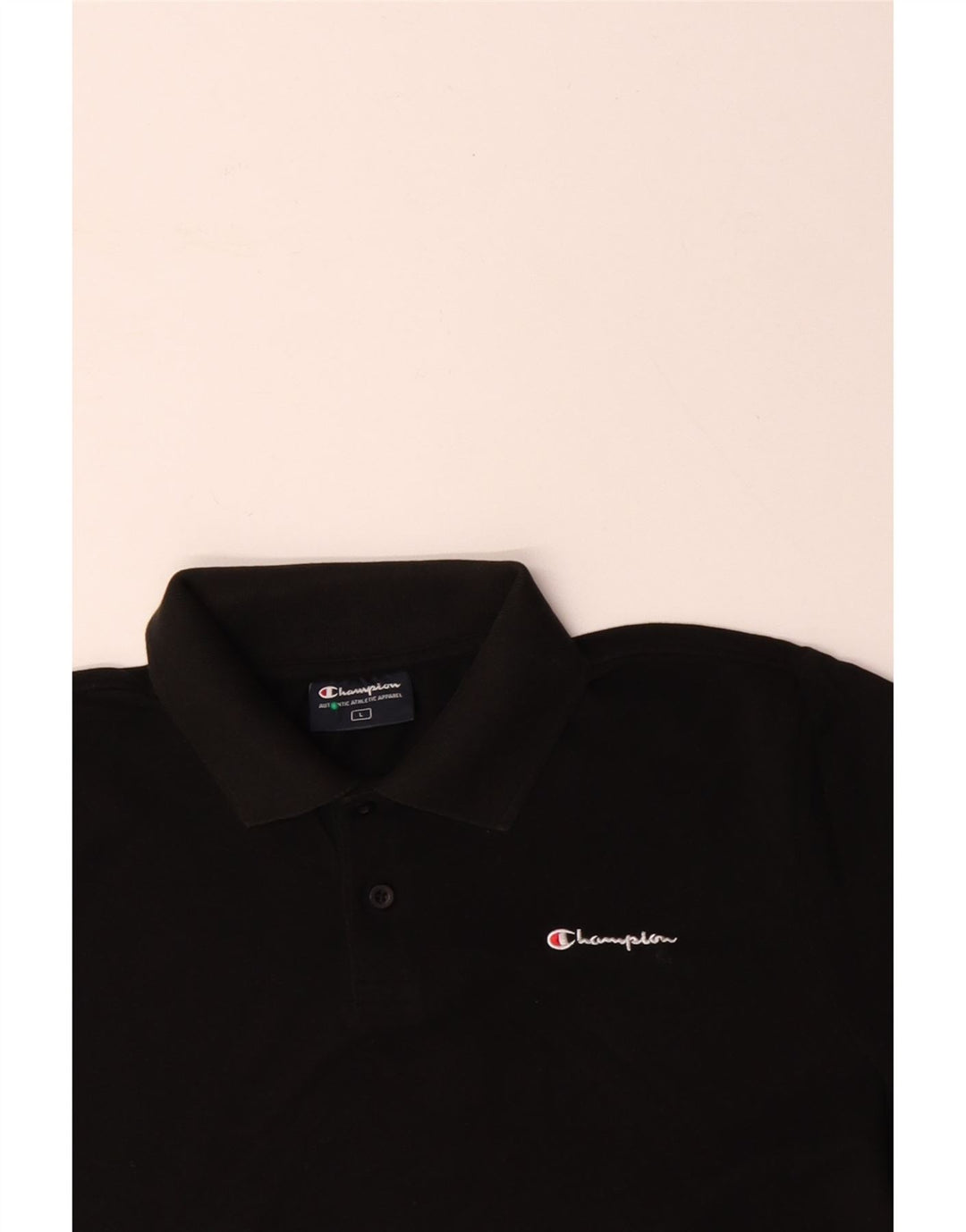 CHAMPION Herre poloshirt Stor sort bomuld