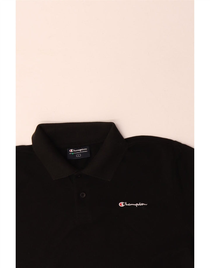 CHAMPION Herre poloshirt Stor sort bomuld