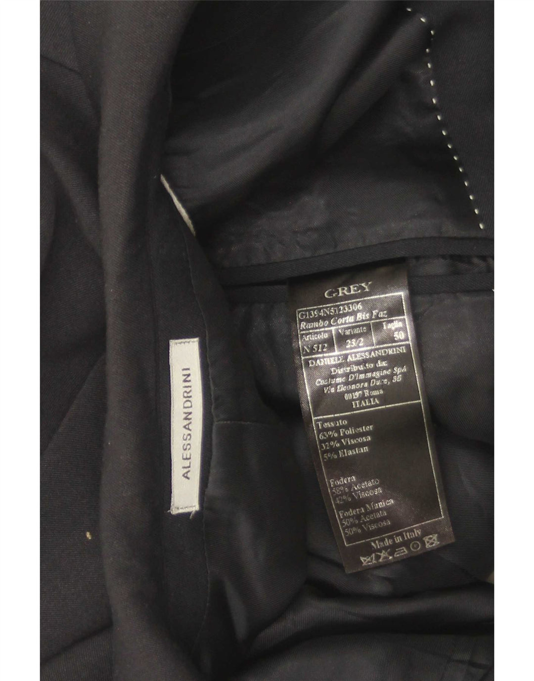 Daniele Alessandrini Mens 2 Button Blazer Jacket IT 50 Large Black
