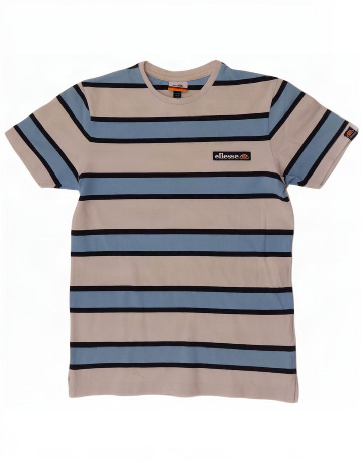Ellesse Mens T-Shirt Top Small White Striped