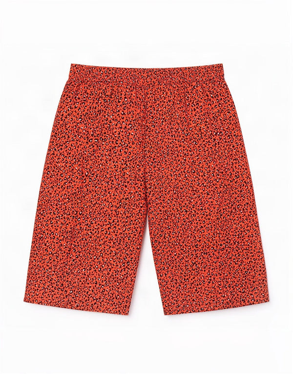 Pantaloni Capri da donna Marks & Spencer UK 20 2XL W42 Stampa animalier rossa