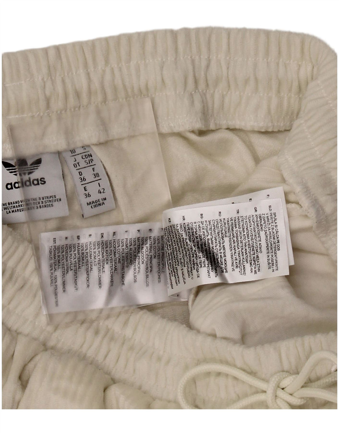 Adidas Dame træningsdragt Bukser Joggers UK 10 Small White Polyester
