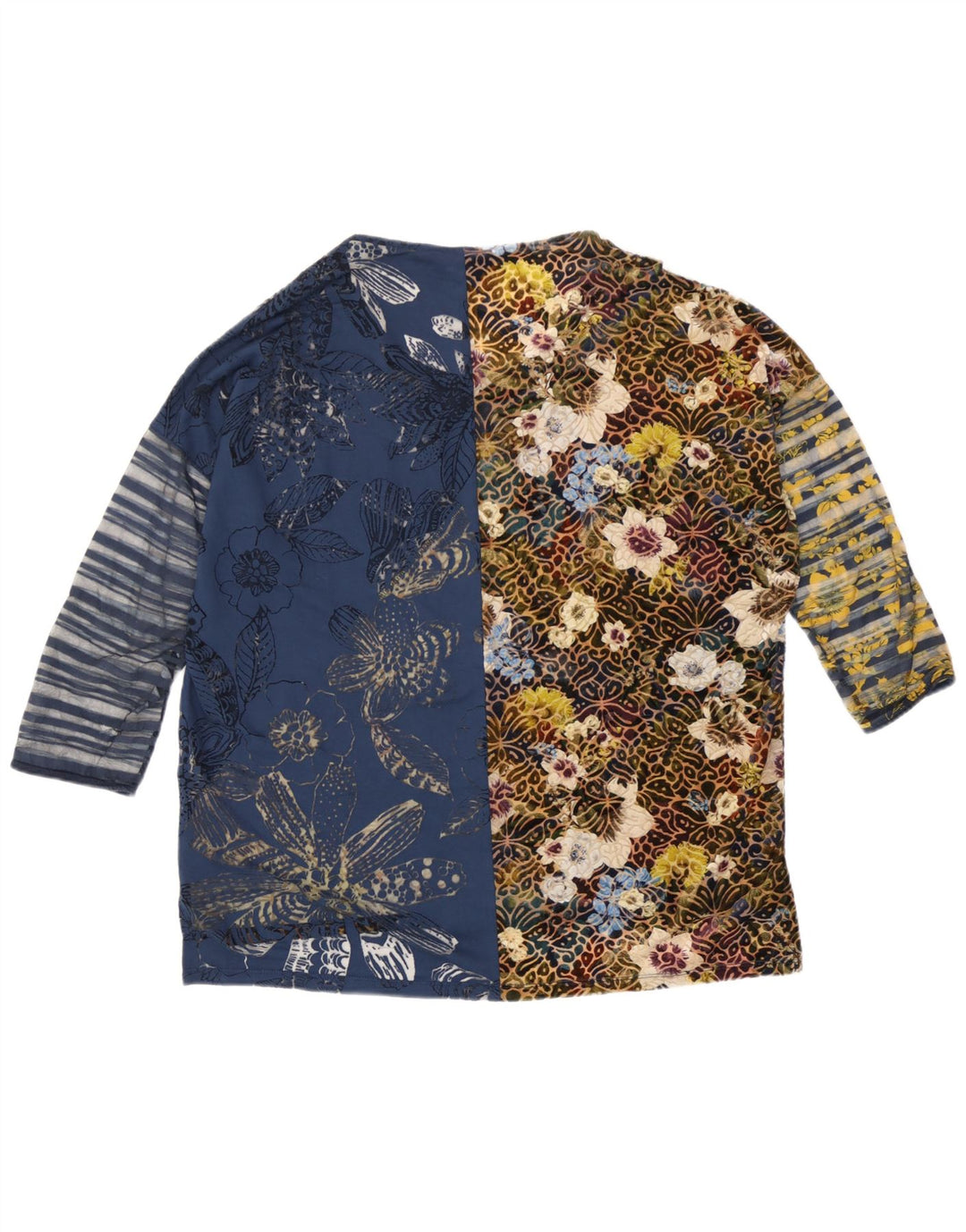 Desigual Womens Oversized Top 3/4 Sleeve UK 16 Large Multicoloured Floral