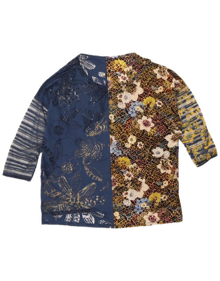 Desigual Womens Oversized Top 3/4 Sleeve UK 16 Large Multicoloured Floral